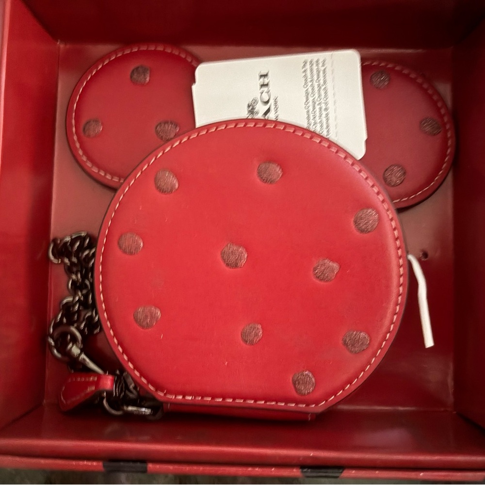 NWT Coach Red Minnie Mouse Mini LE Tote Bag 3 set - Picture 7 of 10
